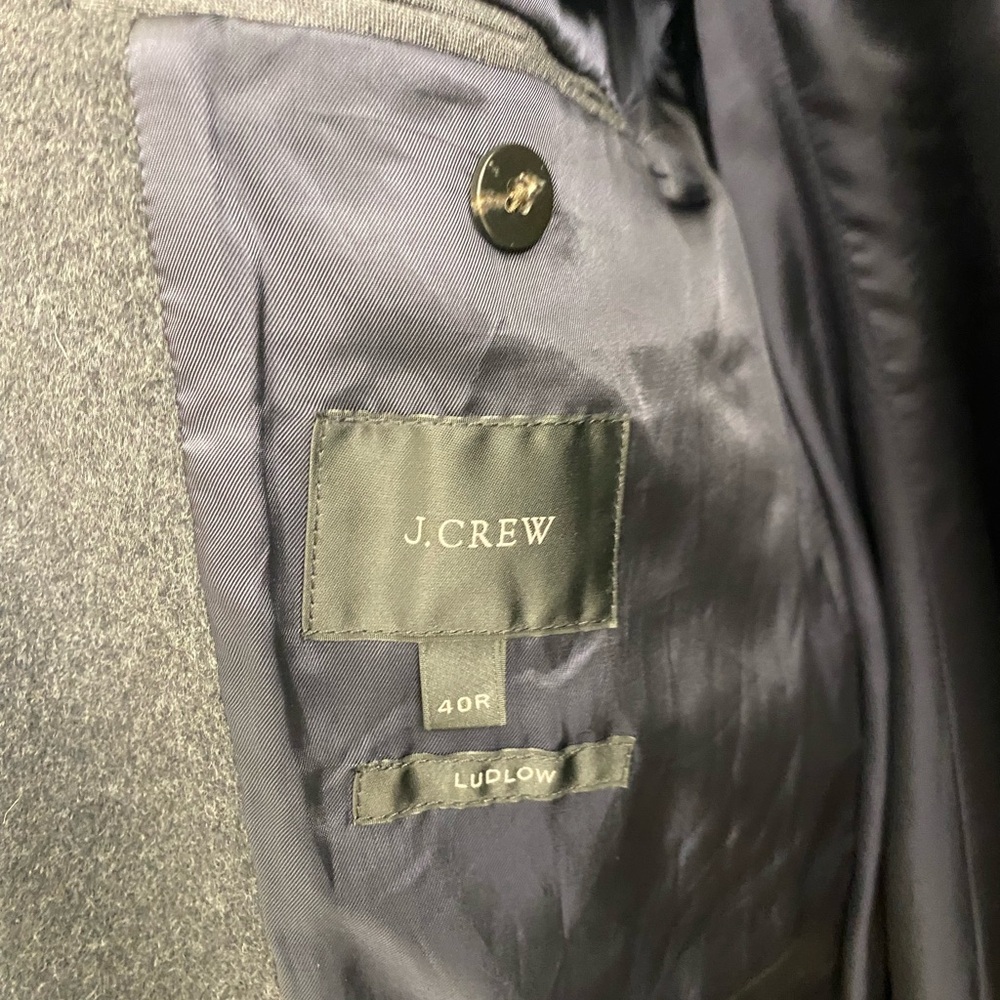 Men's J Crew Ludlow Wool and Cashmere Gray Top Coat - Picture 3 of 5